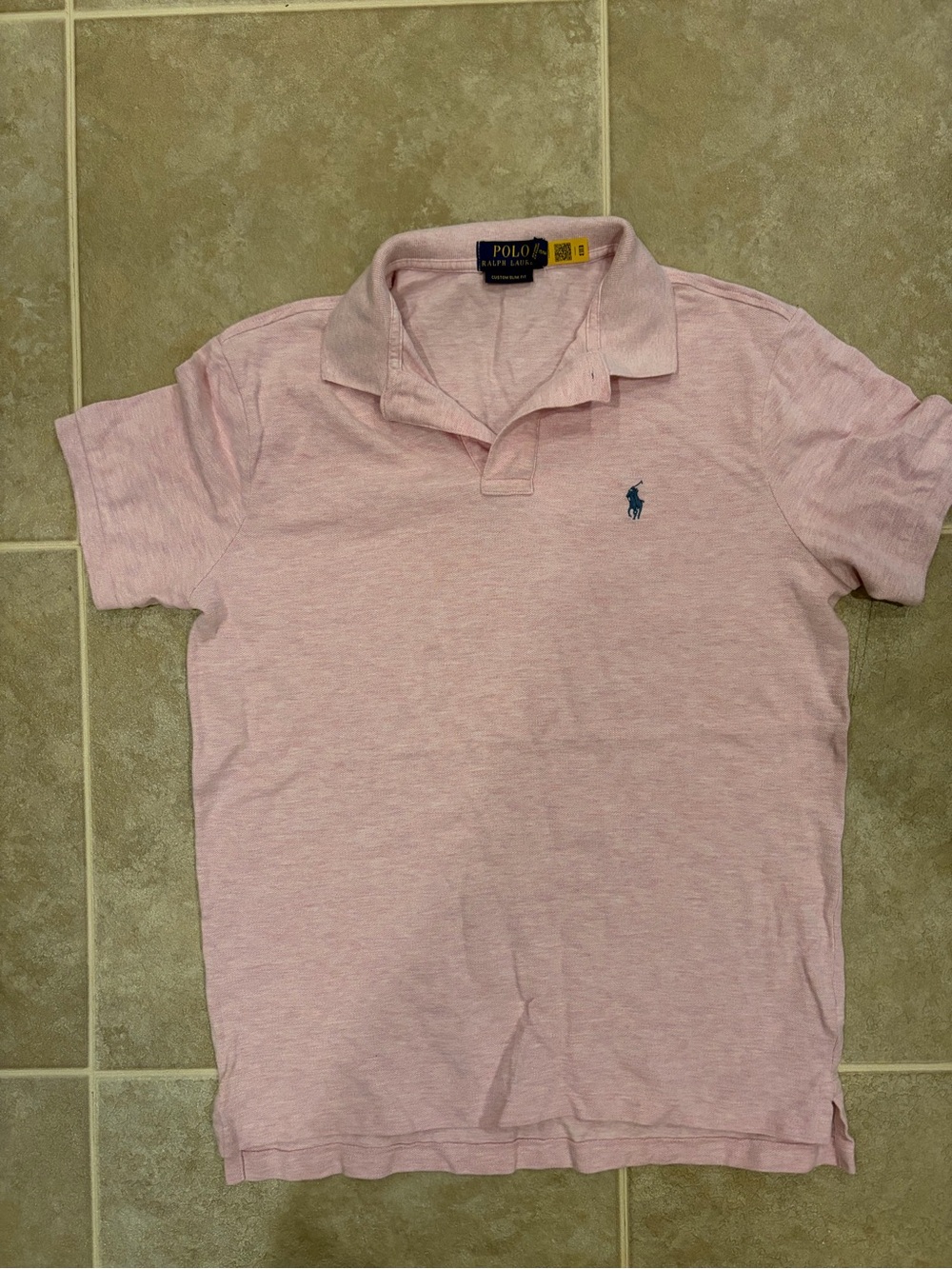 Ralph Lauren Light Pink Short Sleeve Polo with Navy Pony